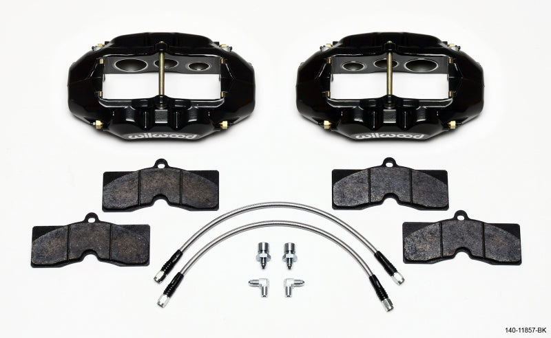 WIL D8 Brake Kit - Wilwood D8-6 Front Caliper Kit Black Corvette C2 / C3 65-82