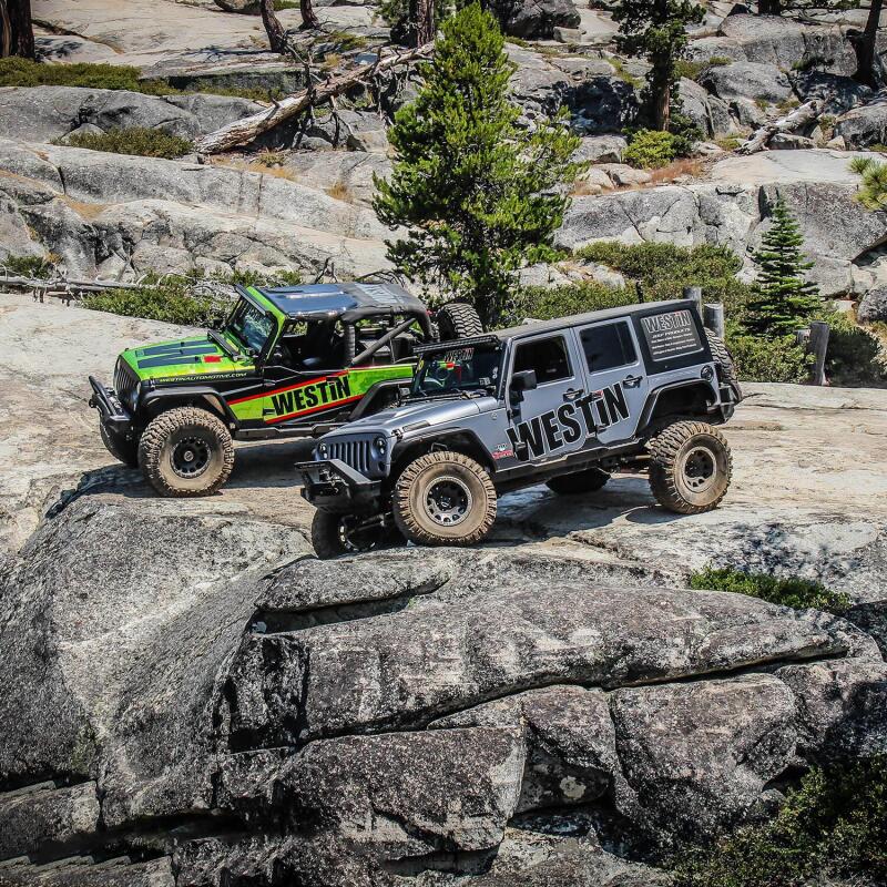 WES Snyper Rock Rail Steps - Westin/Snyper 07-17 Jeep Wrangler Unlimited Rock Slider Steps - Textured Black