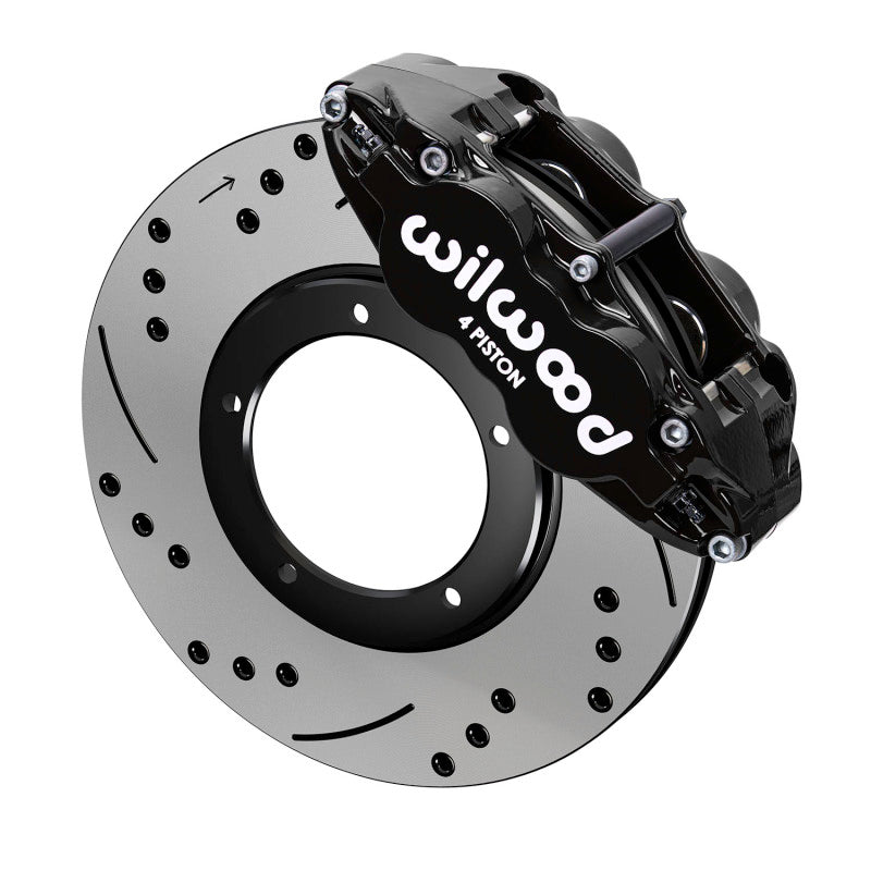 WIL Superlite Brake Kit - Wilwood 69-83 Porsche 911 Front Superlite Brake Kit 3.5in MT Drilled & Slotted - Black