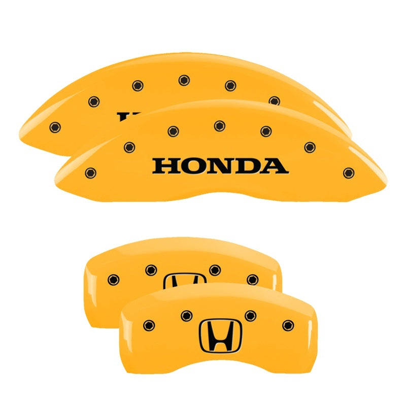 MGP Caliper Covers 4 Logo - MGP 4 Caliper Covers Engraved Front Honda Engraved Rear H Logo Yellow finish black ch