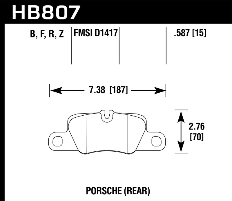 HAWK HPS 5.0 Brake Pad Sets - Hawk 2014 Porsche 911 HPS 5.0 Rear Brake Pads