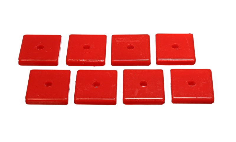ES Poly Pads - Red - Energy Suspension Square Pad Set 2-1/16in Length x 2-1/16in Width x 3/8in Hole ID x 3/8in H-Black