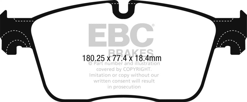 EBC Yellowstuff Brake Pad Sets - EBC 2016+ Jaguar F-Pace 2.0L TD (180) Yellowstuff Front Brake Pads