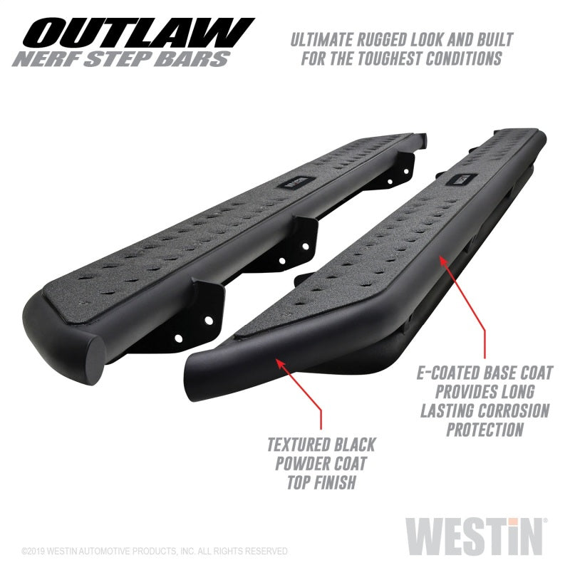 WES Nerf Bars - Outlaw - Westin 09-18 Dodge RAM 1500 Crew Cab Outlaw Nerf Step Bars