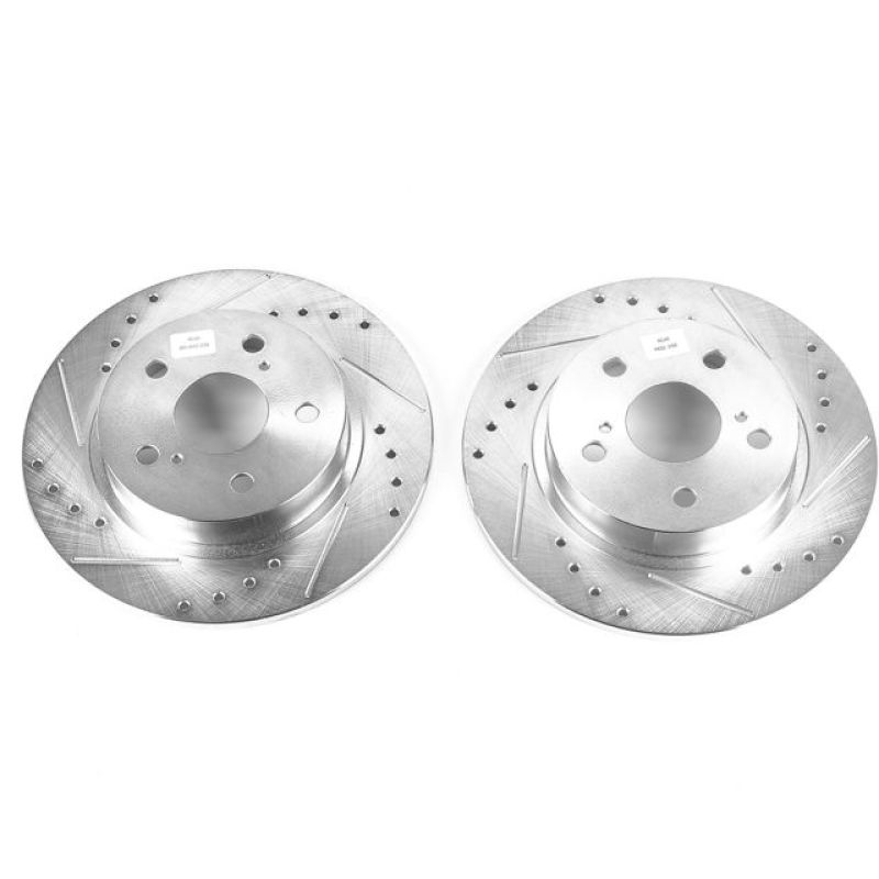 PSB Evolution Drill/Slot Rotor - Power Stop 11-16 Scion tC Rear Evolution Drilled & Slotted Rotors - Pair