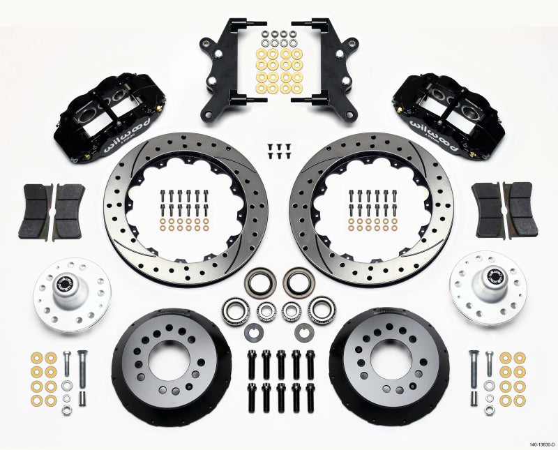 WIL Superlite Brake Kit - Wilwood Narrow Superlite 6R Front Hub Kit 12.88in Drilled 60-68 Ford / Mercury Full Size / Galaxie