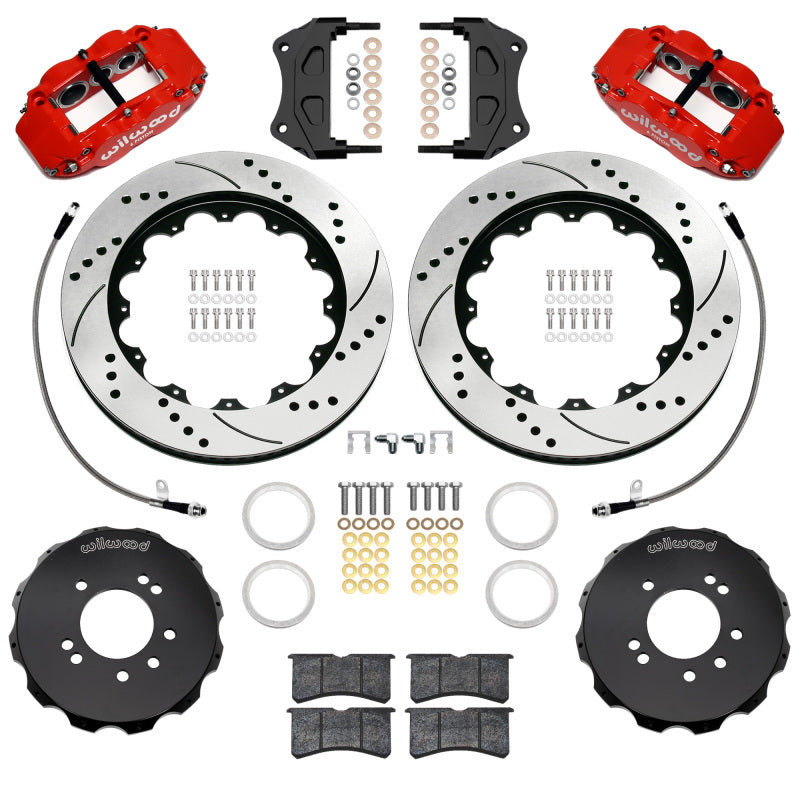 WIL Superlite Brake Kit - Wilwood 89-98 Nissan 240SX/89-94 Skyline/90-96 300ZX Superlite 6R Front BBK w/ 14in D/S Rotors - Red