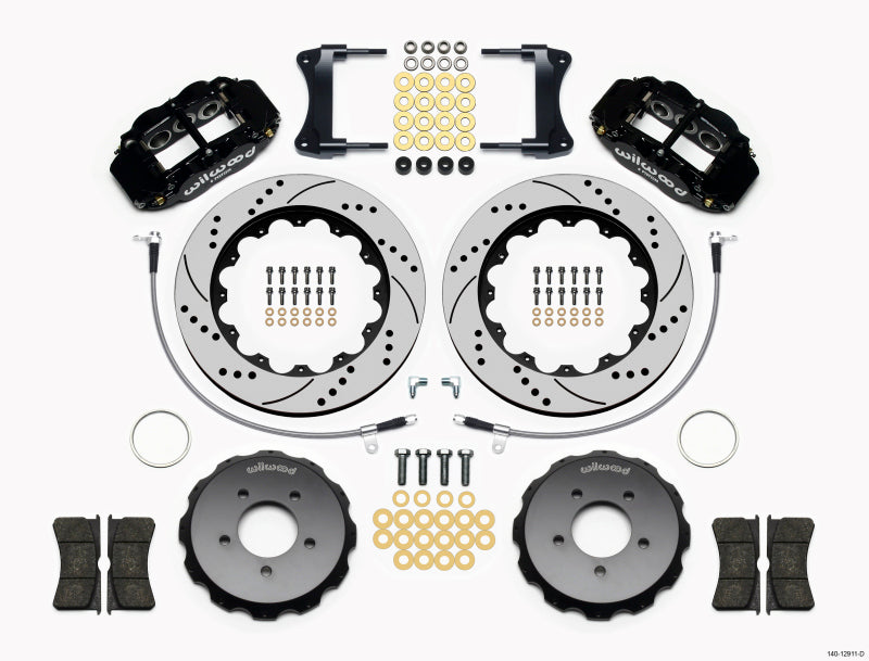 WIL Superlite Brake Kit - Wilwood Narrow Superlite 6R Front Hat Kit 14.00in Drilled 2005-Up Mazda Miata w/ Lines