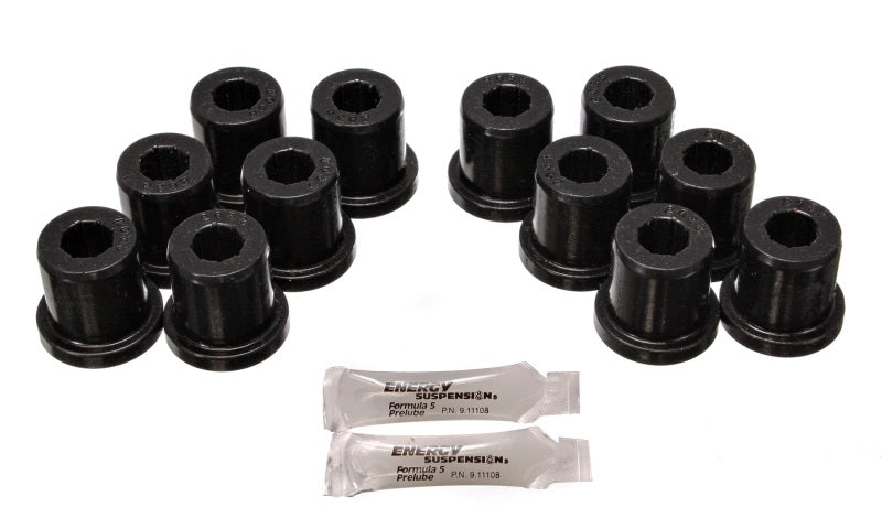 ES Spring/Shackle Bush - Black - Energy Suspension 81-89 Toyota FJ40/FJ60 Landcruiser 2/4WD Blk Front Leaf Spring Bushing Set