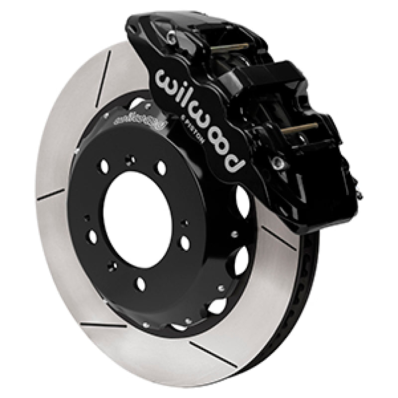WIL Aero Brake Kit - Wilwood 99-12 Porsche 911(996/997) Aero6 Front Brake Kit Slotted 14.00in Rotor W/Lines - Black