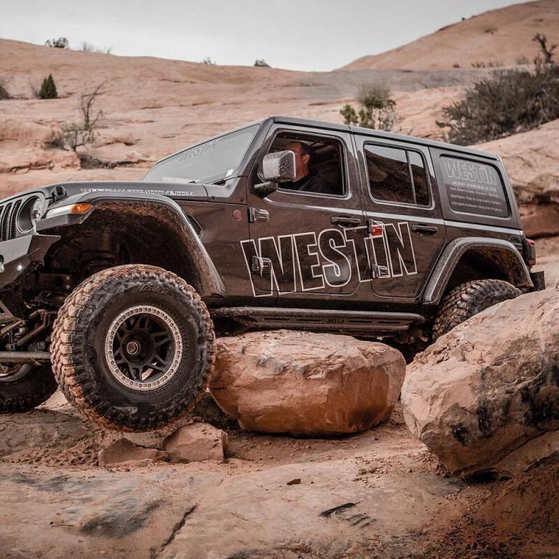 WES Snyper Rock Rail Steps - Westin/Snyper 2018+ Jeep Wrangler JL Unlimited 4DR Triple Tube Rock Rail Steps - Textured Black