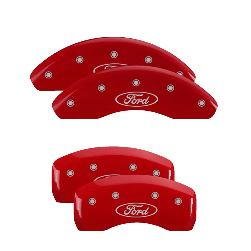 MGP Caliper Covers 4 Logo - MGP 4 Caliper Covers Engraved Front & Rear Oval logo/Ford Red finish silver ch