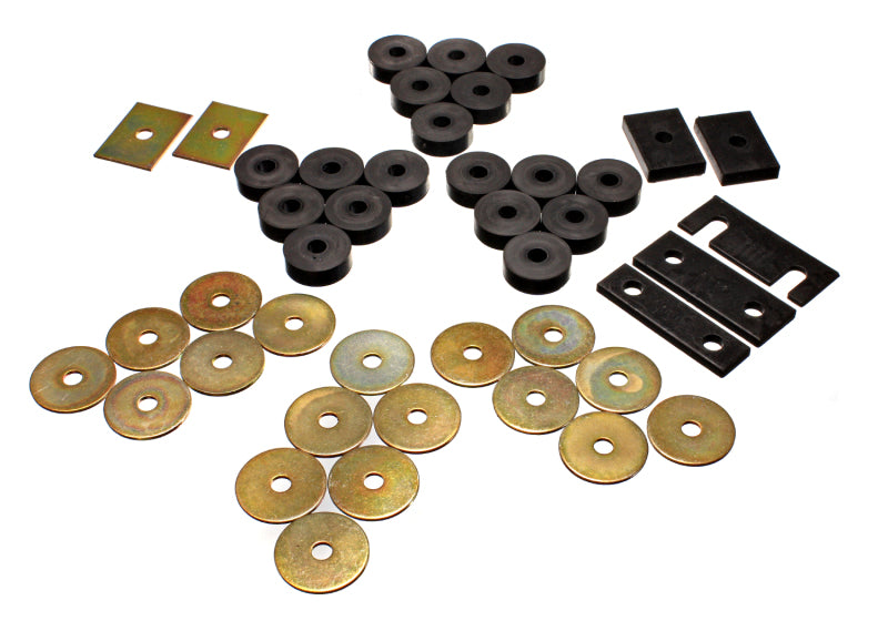 ES Body Mounts - Black - Energy Suspension 55-57 Chevy Full Size Convertible ONLY (Belair/Caprice/Impala) Blk Body Mount Set