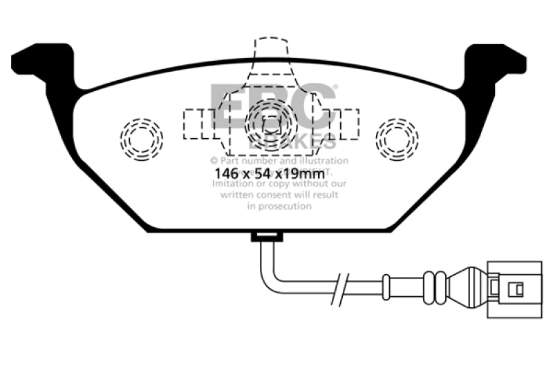 EBC Yellowstuff Brake Pad Sets - EBC 00-05 Volkswagen Beetle 2.0 Yellowstuff Front Brake Pads