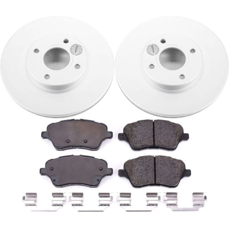 PSB Z17 Evolution Coated Kit - Power Stop 14-19 Ford Fiesta Front Z17 Evolution Geomet Coated Brake Kit