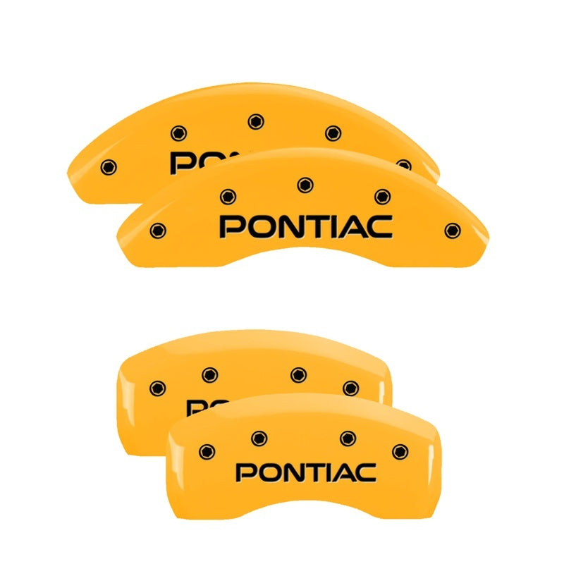 MGP Caliper Covers 4 Logo - MGP 4 Caliper Covers Engraved Front & Rear Pontiac Yellow Finish Black Char 2002 Pontiac Grand Prix