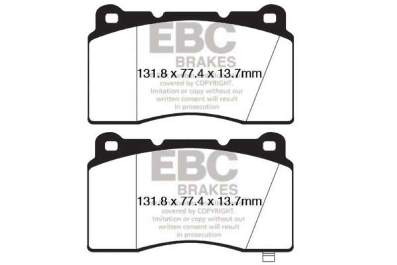 EBC Redstuff Brake Pad Sets - EBC 09+ Hyundai Genesis Coupe 2.0 Turbo (Brembo) Redstuff Front Brake Pads