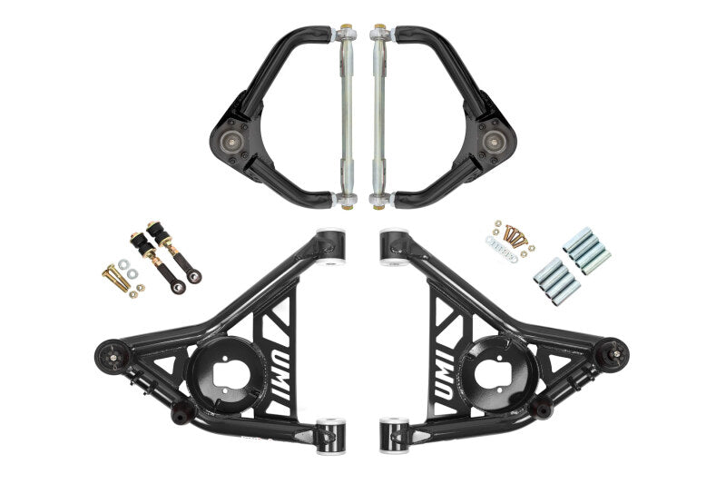 UMI Control Arm Kits - UMI Performance 70-81 GM F-Body Front A-arm Kit Delrin Bushings Adj Tall Ball Joints