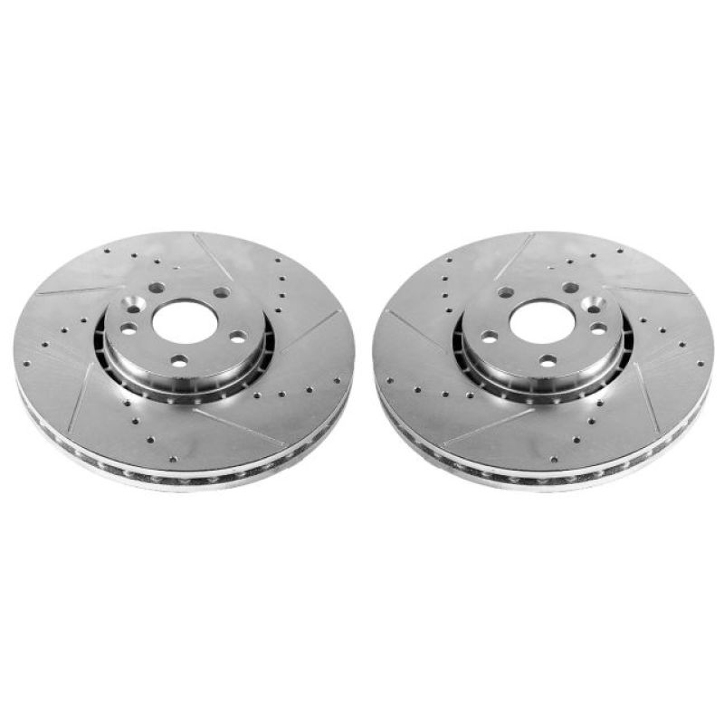 PSB Evolution Drill/Slot Rotor - Power Stop 2000 Volvo V70 Front Evolution Drilled & Slotted Rotors - Pair