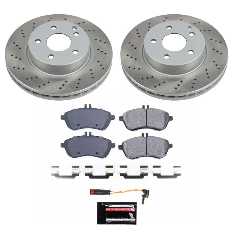 PSB Semi-Coated Rotor Kits - Power Stop 08-12 Mercedes-Benz C300 Front Semi-Coated Rotor Kit