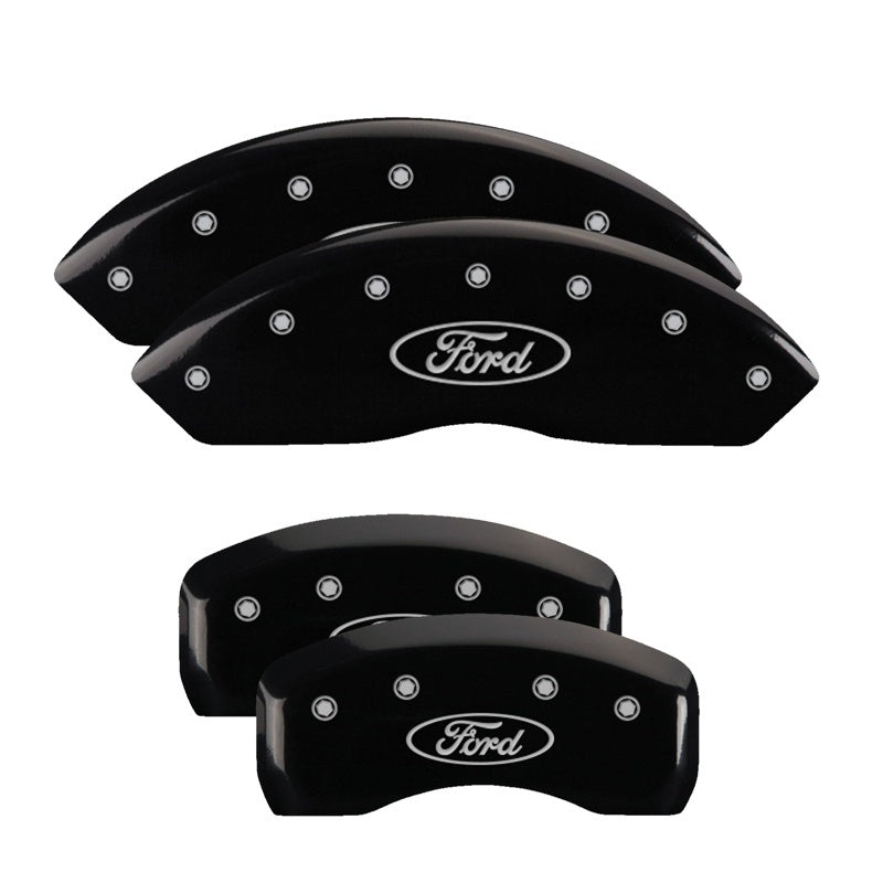 MGP Caliper Covers 4 Logo - MGP 4 Caliper Covers Engraved Front & Rear Oval Logo/Ford Black Finish Silver Char 2017 Ford Fusion