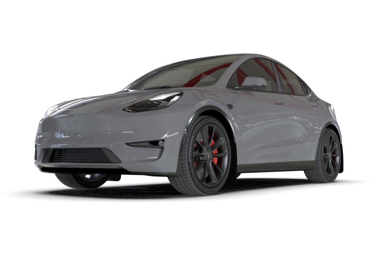 RAL UR Blk Flap/Met. Blk Logo - Rally Armor 20-26 Tesla Model Y, Juniper Y Black Mud Flap - Metallic Black Logo