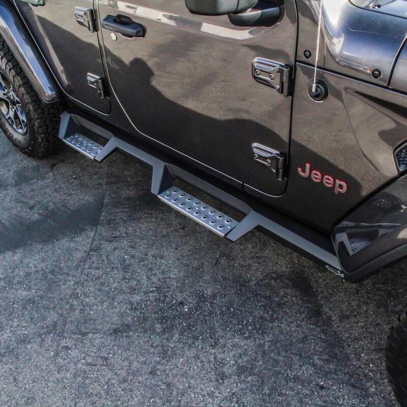 WES Nerf Bars - HDX Drop - Westin/HDX 2018 Jeep Wrangler JL Unlimited Drop Nerf Step Bars - Textured Black