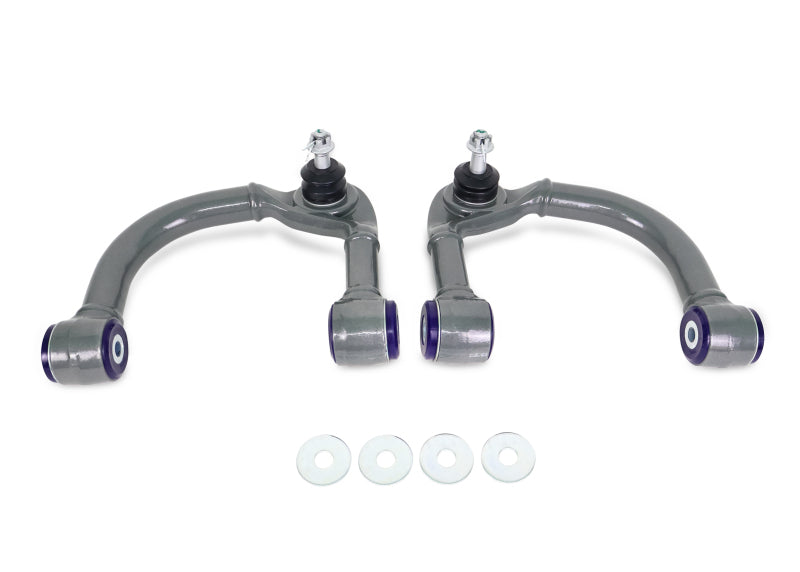 SPR Control Arms - Front - SuperPro 05-23 Toyota Tacoma 4WD Front Upper Fixed Offset Control Arm Set - Gun Metal