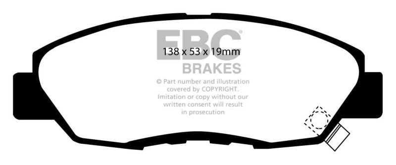 EBC Yellowstuff Brake Pad Sets - EBC 97 Acura CL 2.2 Yellowstuff Front Brake Pads