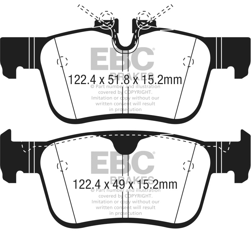 EBC Yellowstuff Brake Pad Sets - EBC 2017+ Volvo S90 2.0L Turbo Yellowstuff Rear Brake Pads