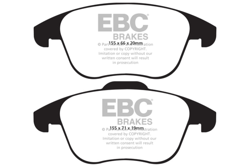 EBC Yellowstuff Brake Pad Sets - EBC 15 and up Audi Q3 2.0 Turbo Yellowstuff Front Brake Pads