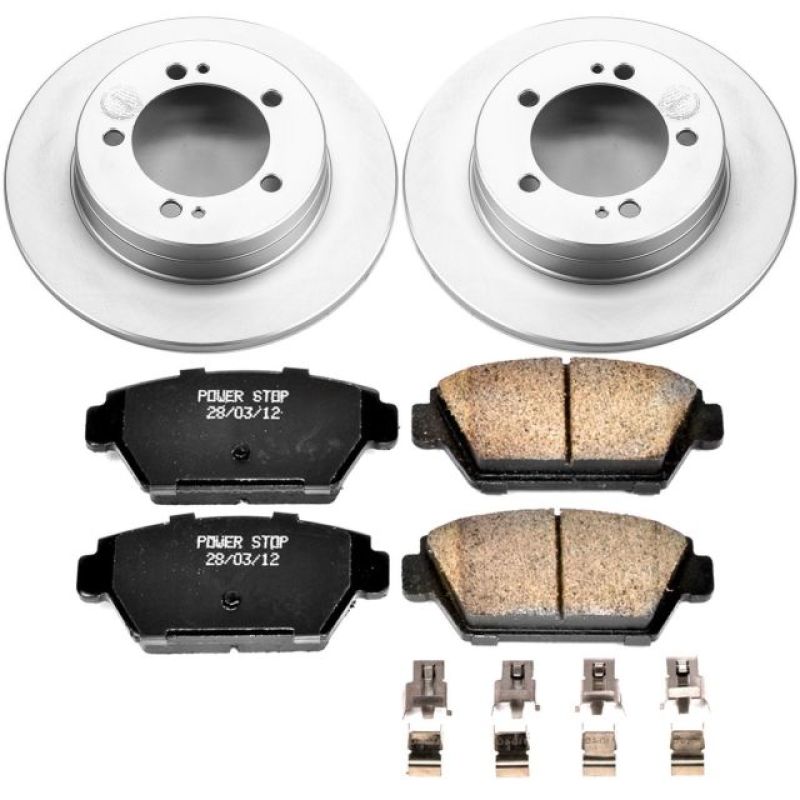 PSB Z17 Evolution Coated Kit - Power Stop 90-94 Eagle Talon Rear Z17 Evolution Geomet Coated Brake Kit