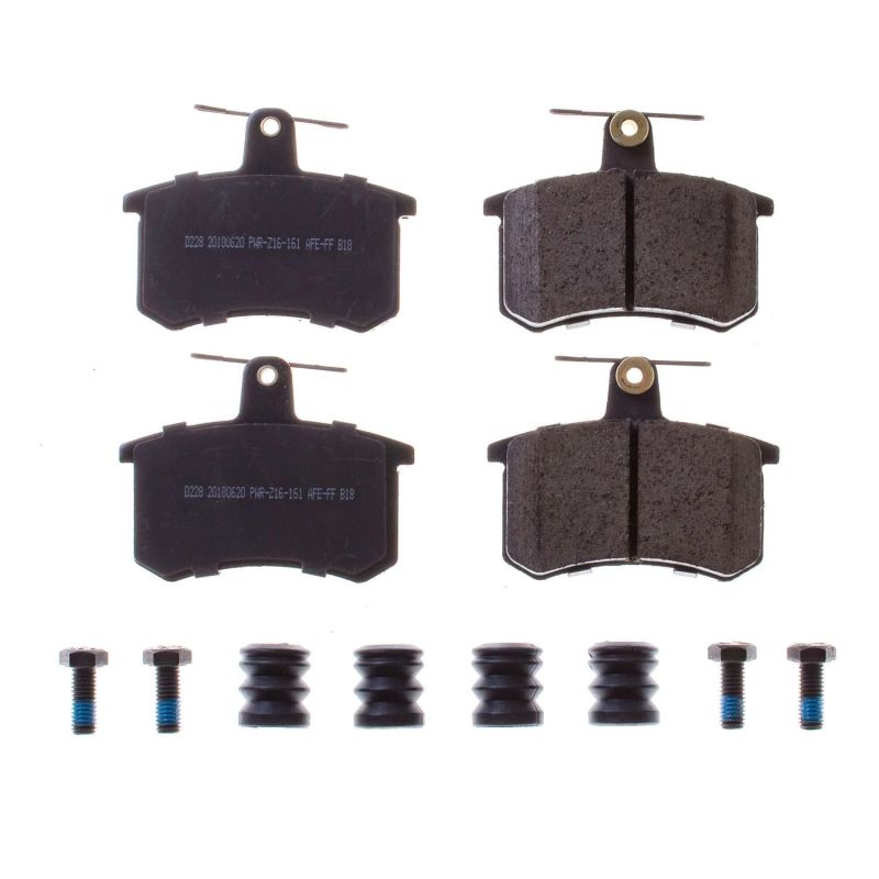 PSB Z17 Evolution Brake Pads - Power Stop 88-92 Audi 80 Rear Z17 Evolution Ceramic Brake Pads w/Hardware