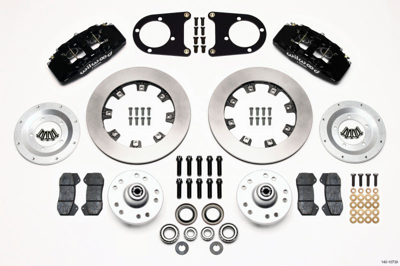 WIL Dynapro Brake Kit - Wilwood Dynapro 6 Front Hub Kit 12.19in 37-48 Ford Psgr. Car Spindle