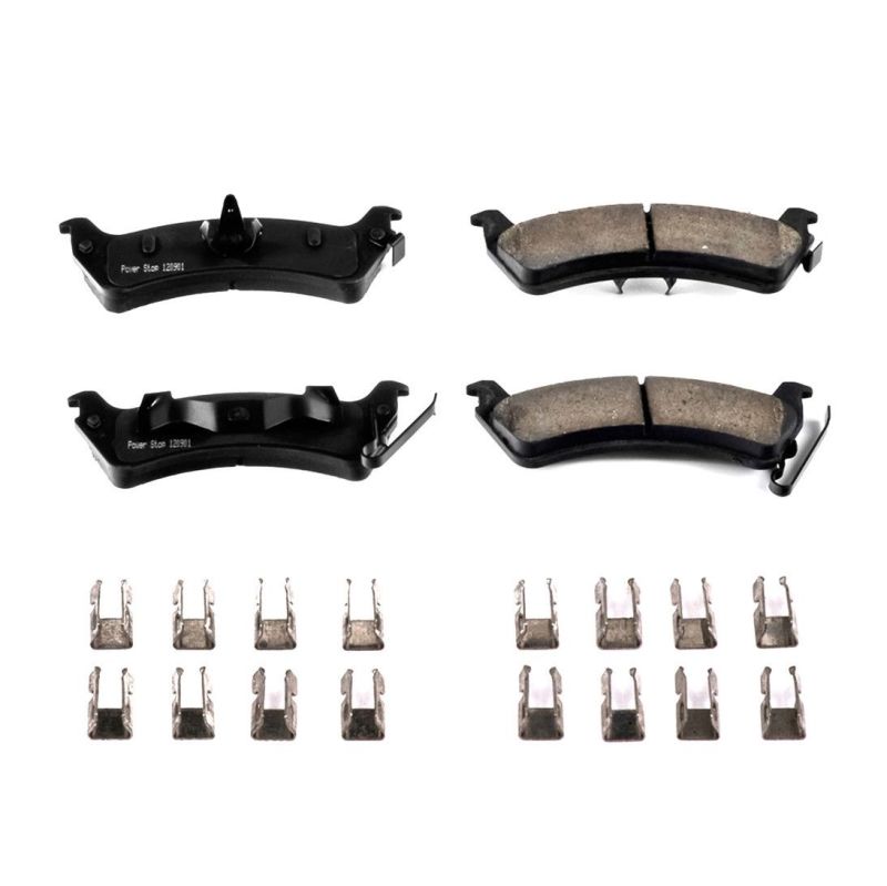 PSB Z17 Evolution Brake Pads - Power Stop 94-98 Jeep Grand Cherokee Rear Z17 Evolution Ceramic Brake Pads w/Hardware