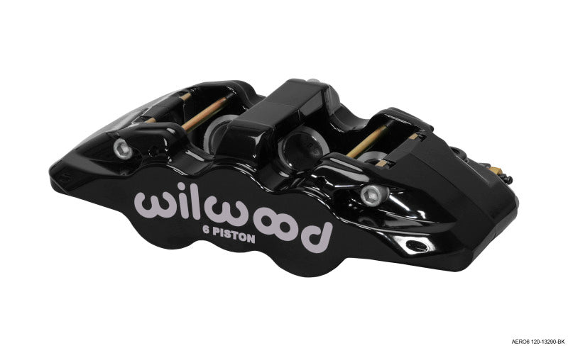WIL Aero Caliper - Wilwood Caliper-Aero6-L/H - Black 1.62/1.12/1.12in Pistons 1.25in Disc
