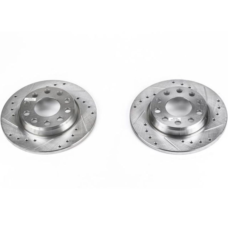 PSB Evolution Drill/Slot Rotor - Power Stop 02-06 Audi A4 Rear Evolution Drilled & Slotted Rotors - Pair
