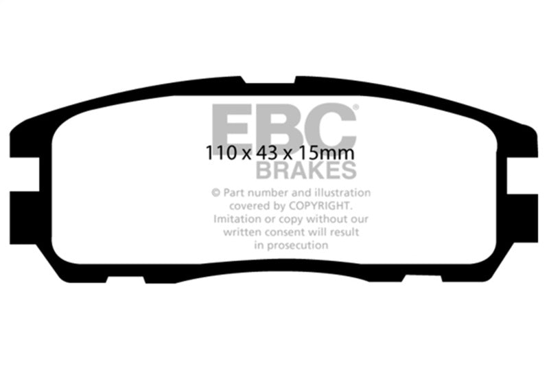 EBC Yellowstuff Brake Pad Sets - EBC 96-98 Acura SLX 3.2 Yellowstuff Rear Brake Pads