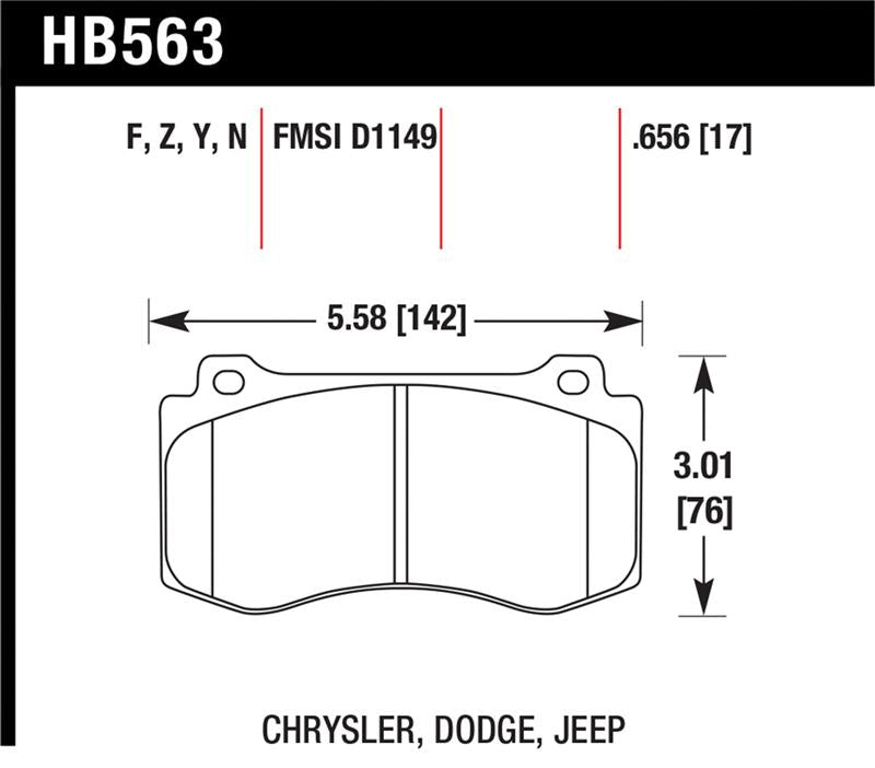HAWK HP+ Brake Pad Sets - Hawk 06-07 Dodge Magnum SRT8 / 06-09 Challenger SRT8 / 05-07/09 Chrysler 300 C SRT8 HP Plus Street F