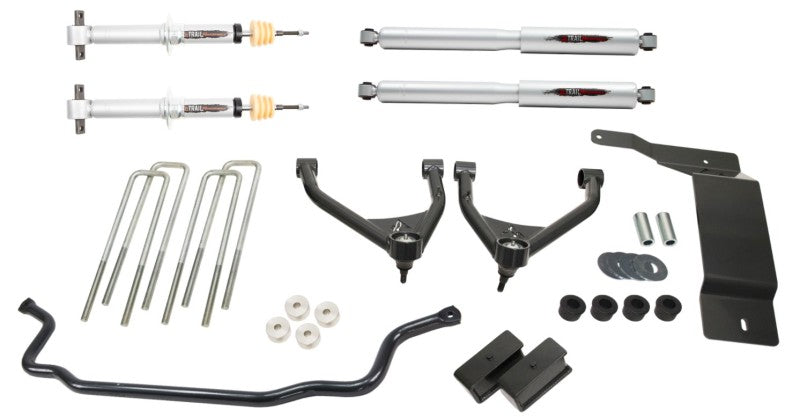 BT Lift Kit w Shocks - Belltech 07-13 Silverado / Sierra 1500 4WD Ext & Crew Cab 4in Trail Perf Lift Kit w/ Front Sway Bar