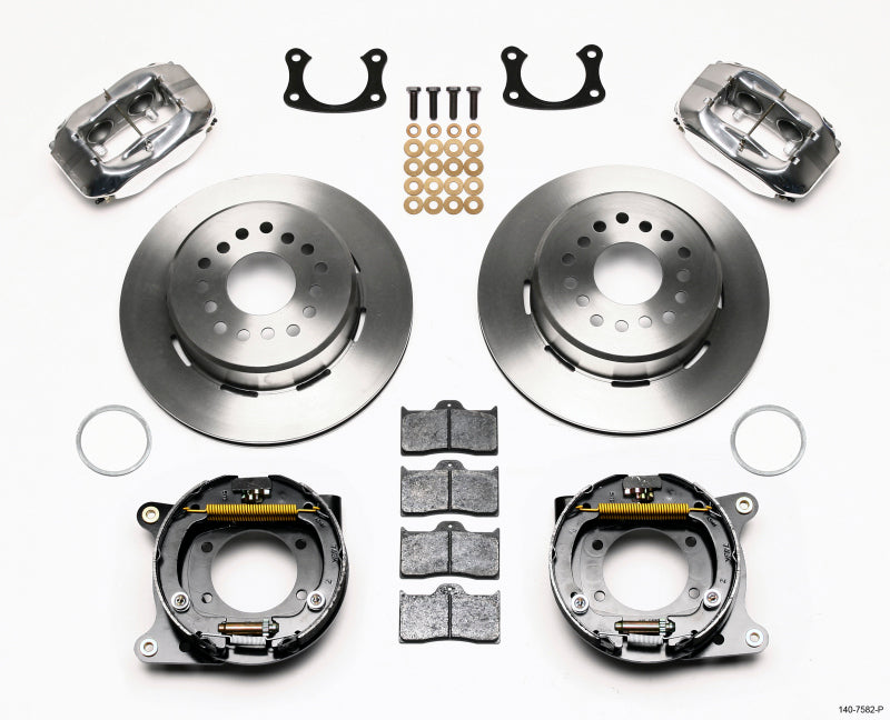 WIL Dynalite Brake Kit - Wilwood Forged Dynalite P/S Park Brake Kit Polished New Big Ford 2.36in Offset