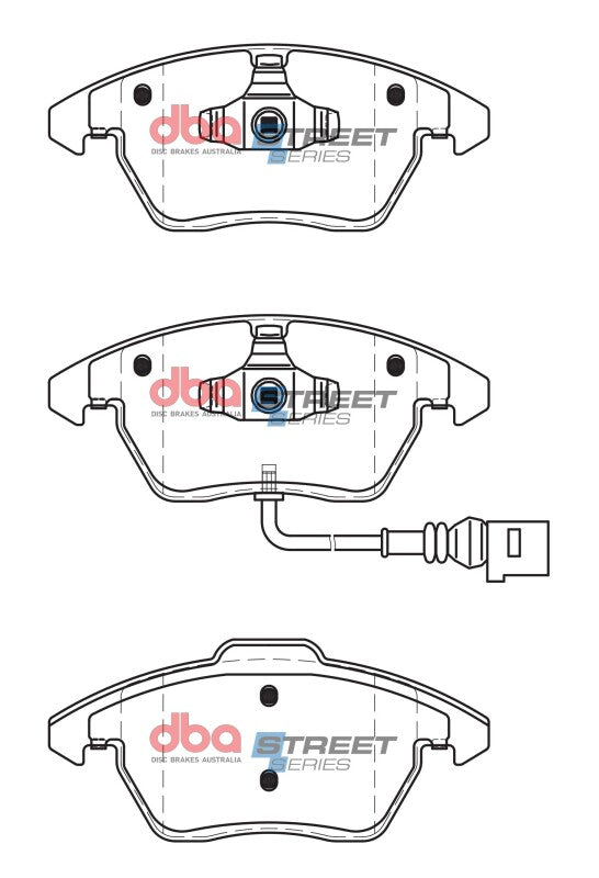 DBA Street Series Brake Pads - DBA 06-13 Volkswagen GTI (MkV/MkVI) Street Series Front Brake Pads