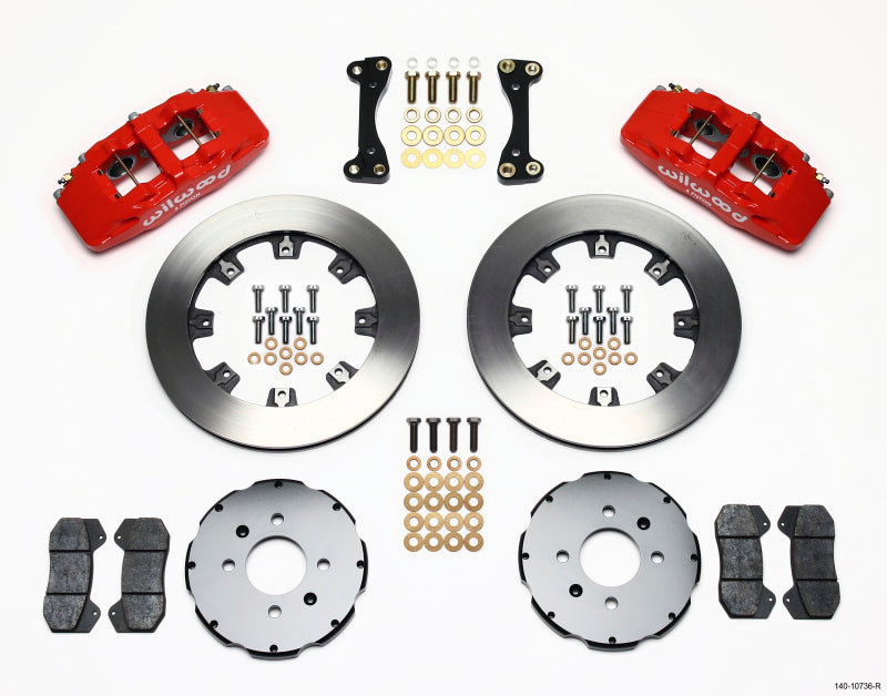 WIL Dynapro Brake Kit - Wilwood Dynapro 6 Front Hat Kit 12.19in Red 90-99 Civic w/240 mm Disc