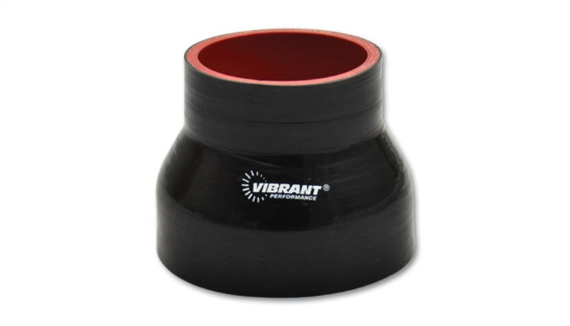 VIB 4 Ply Hoses - Vibrant 4 Ply Reinforced Silicone Transition Connector - 2in I.D. x 2.5in I.D. x 3in long (BLACK)
