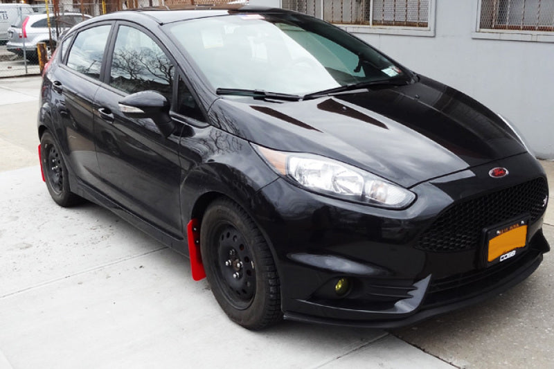 RAL Classic Blk Flap/Silv Logo - Rally Armor 13-19 Ford Fiesta ST Black UR Mud Flap w/Silver Logo