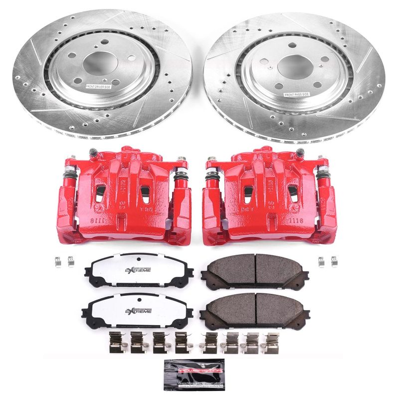 PSB Red Calipers - Power Stop 11-20 Toyota Sienna Front Z36 Truck & Tow Kit w/Cals