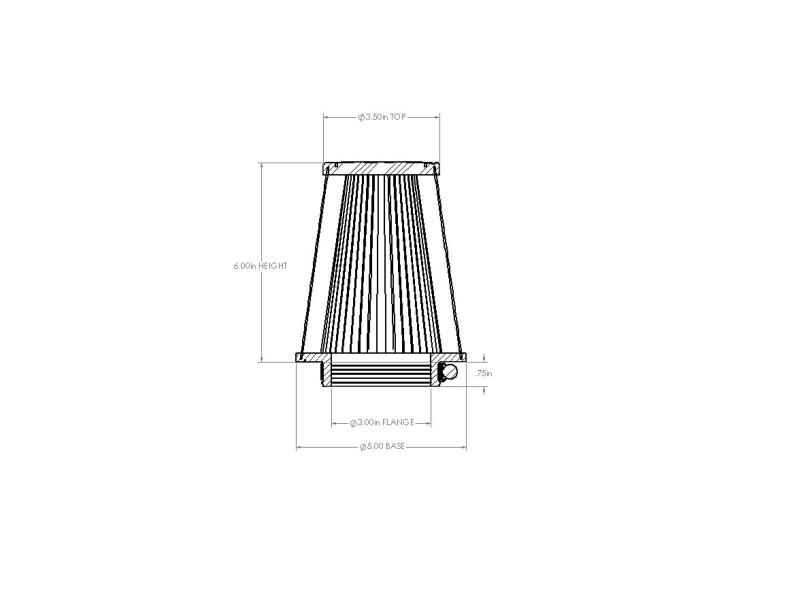 AFE Universal D2 Dura Dry Air Filter - aFe POWER Universal Clamp-On Air Filter w/ D2 Dura-Dry Media - 3in F x 5in B x 3-1/2in T x 6in H