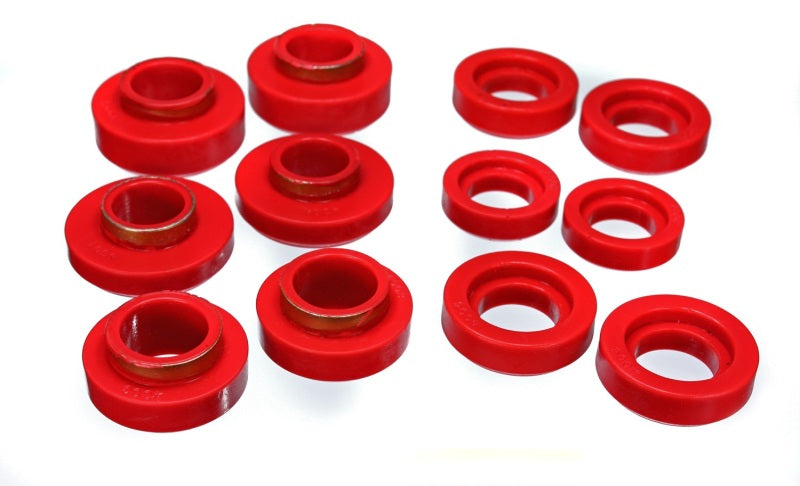 ES Body Mounts - Red - Energy Suspension GM Red Body to Frame Mount and Radiator Support Bushing Set