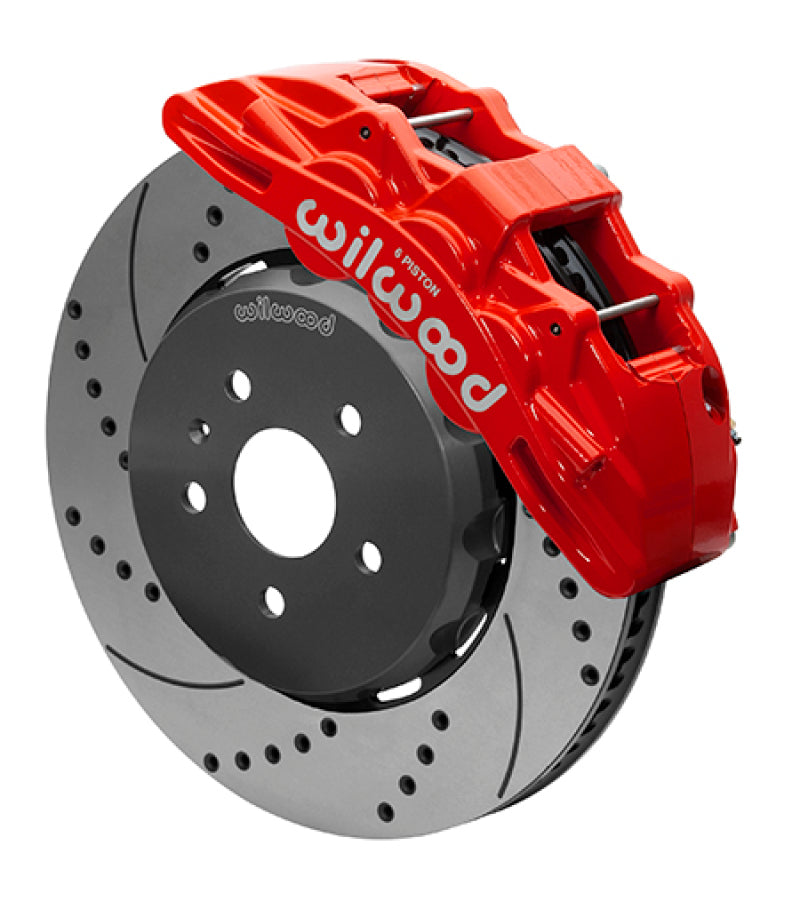 WIL SX6R Brake Kit - Wilwood SX6R Front Brake Kit 15in Lug Drive Slotted/Drilled Red w/ Lines 10-14 Chevrolet Camaro SS