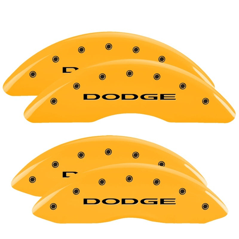 MGP Caliper Covers 4 Logo - MGP 4 Caliper Covers Engraved Front & Rear Dodge Yellow Finish Black Char 2010 Dodge Ram 3500